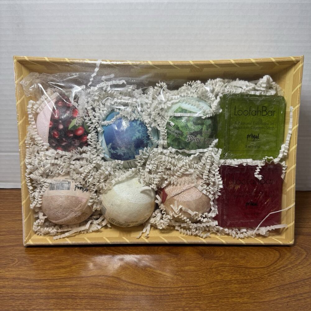 PRIMAL ELEMENTS GLYCERIN HANDMADE ARTISINAL BAR SOAP & Bathbombs Gift Set